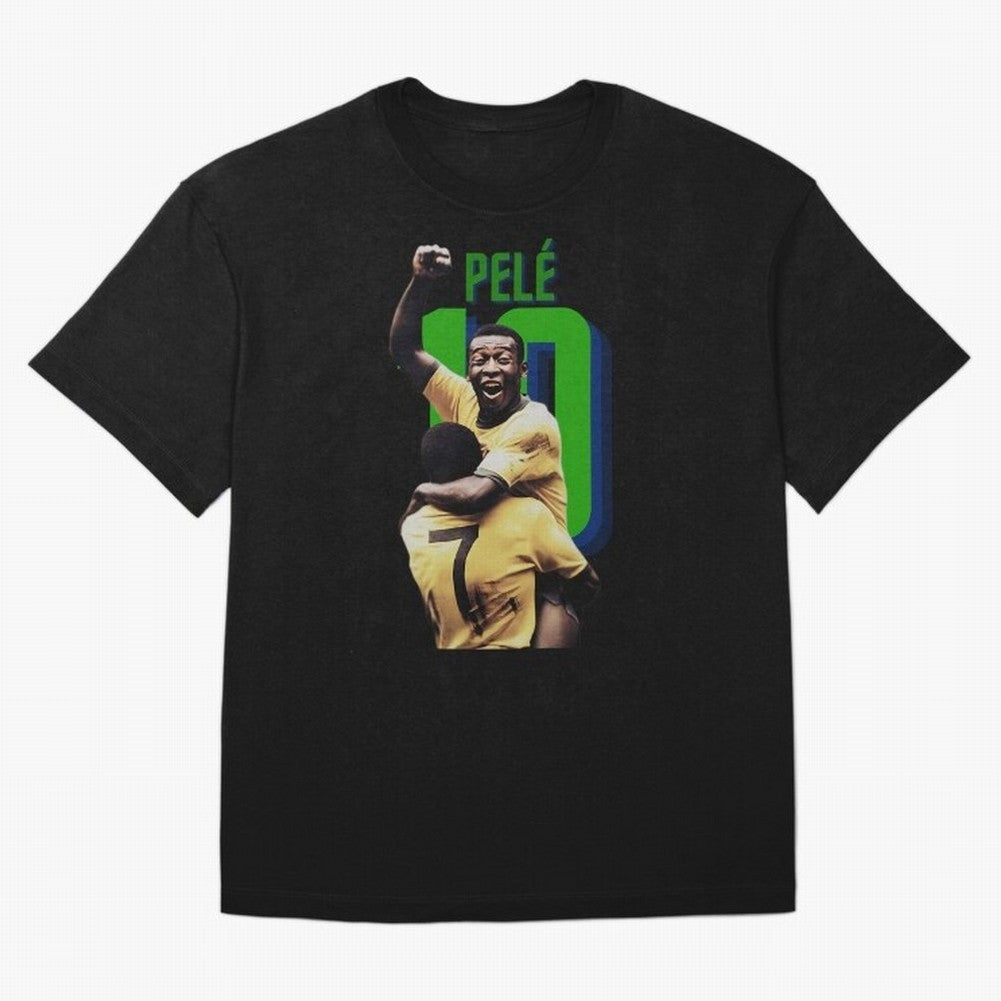 Pele 10 Oversized T-Shirt Celebrate Fan Culture around Global Football Passion for FIFA World Cup 2026 Group Stage, Capturing Messi and Cristiano Ronaldo, Argentina, France and Brazil, Game Day Rituals, Football Legends, Country Pride and the Road