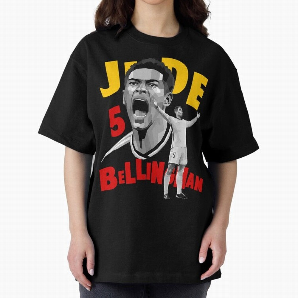 Jude Bellingham Oversized T-Shirt Spotlight FIFA World Cup 2026 Spirit, Filled with England and Germany, CR7, Retro Football Energy, Iconic Rivalries, Trophy Chase Drama and Stadium Atmosphere; Perfect for Supporters Who Want Bold Football Energy,