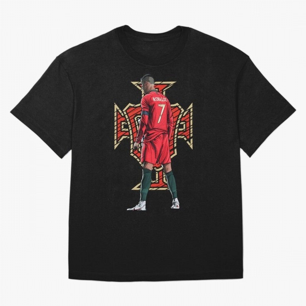 Portugal Ronaldo No.7 Artwork For Soccer Fans, Gift For Football Supporters Oversized T-Shirt Celebrate Fan Favorites in Global Football Passion for FIFA World Cup 2026 Group Stage, Filled with Messi, CR7 and Mbappe, Spain, Goal Celebration Energy,