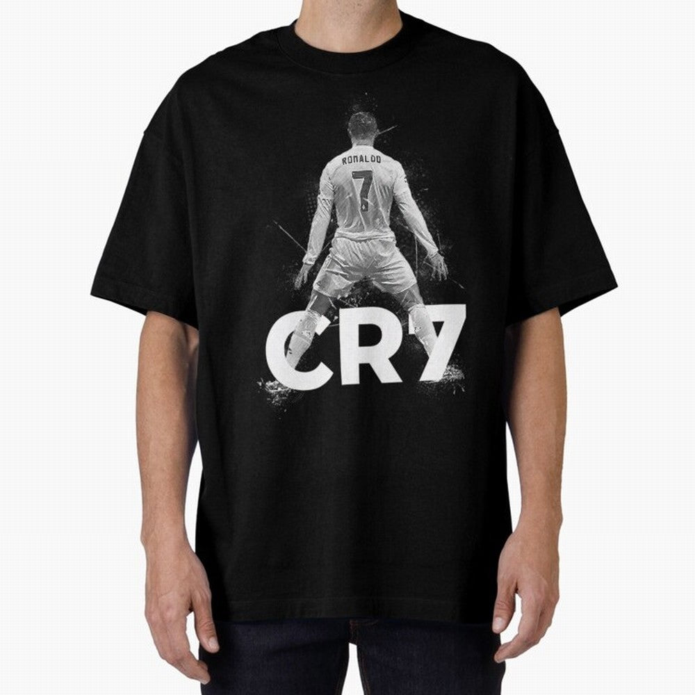 CR7 Ronaldo Celebration Artwork For Football Fans Gift For Soccer Enthusiasts Oversized T-Shirt Show Your Love for FIFA World Cup 2026 Spirit, Connected to Netherlands, Cristiano Ronaldo, Soccer Culture, Superstar Moments, National Team Dreams and