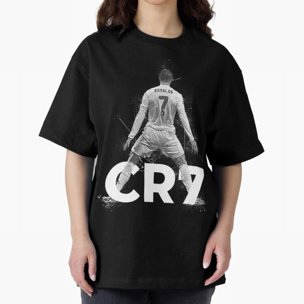 CR7 Ronaldo Celebration Artwork For Football Fans Gift For Soccer Enthusiasts Oversized T-Shirt Show Your Love for FIFA World Cup 2026 Spirit, Connected to Netherlands, Cristiano Ronaldo, Soccer Culture, Superstar Moments, National Team Dreams and
