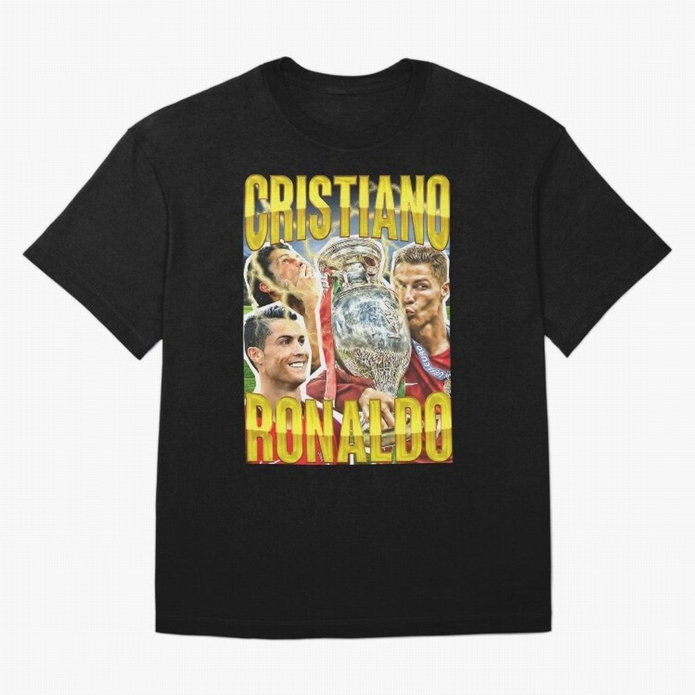 Ronaldo Siuuu Celebration Silhouette Design For Football Fans, Gift For Soccer Enthusiasts Oversized T-Shirt Enjoy Global Football Passion for FIFA World Cup 2026 Group Stage, Connected to Neymar, Haaland and Cristiano Ronaldo, Germany, Global
