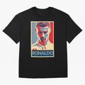 Ronaldo Poster Style Pop Art Design For Football Fans Gift For Soccer Enthusiasts Oversized T-Shirt Show Your Tournament Heart for FIFA World Cup 2026 Group Stage for Fans of Mbappe and Neymar and Portugal, Spain and Germany, Bringing Fan Favorite