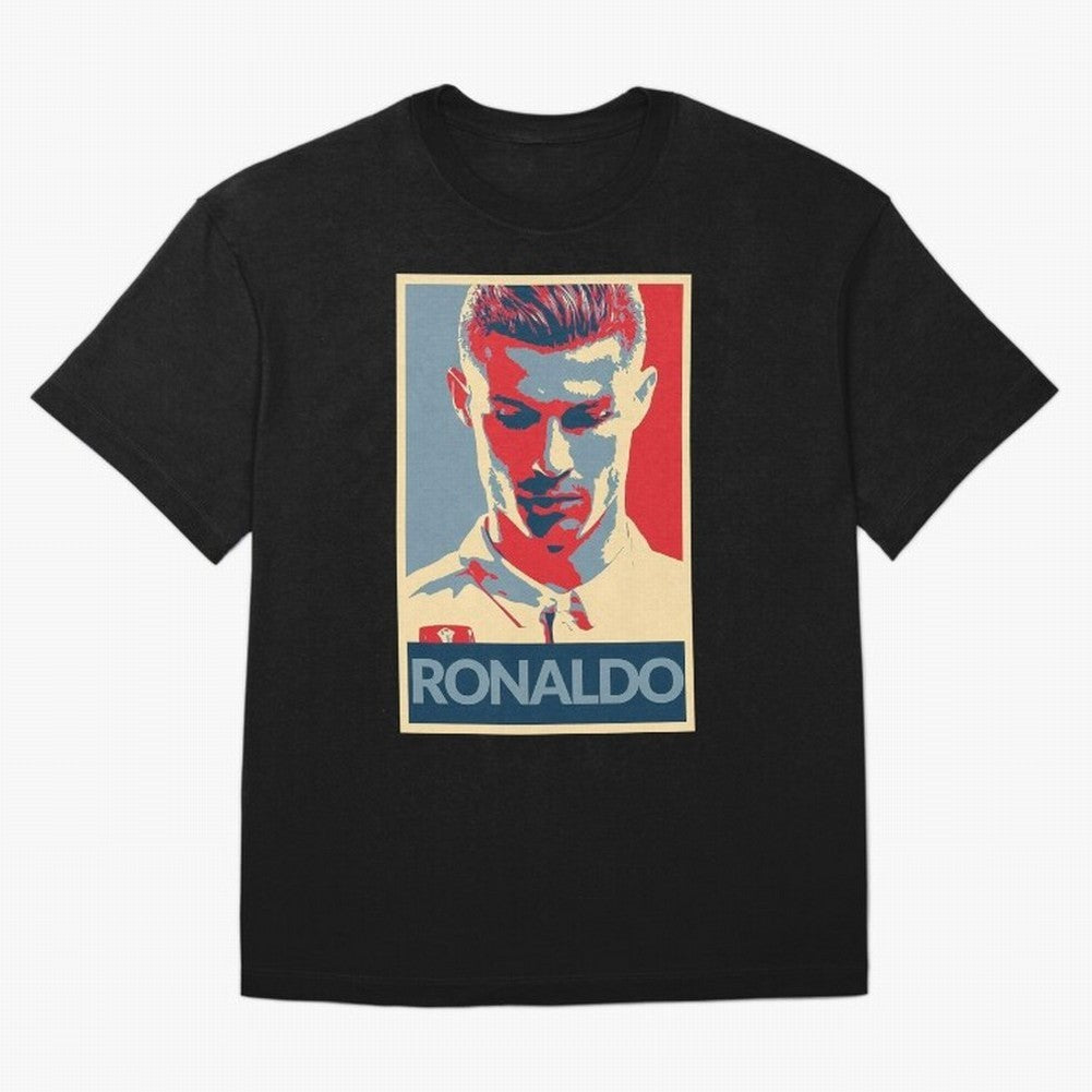 Ronaldo Poster Style Pop Art Design For Football Fans Gift For Soccer Enthusiasts Oversized T-Shirt Show Your Tournament Heart for FIFA World Cup 2026 Group Stage for Fans of Mbappe and Neymar and Portugal, Spain and Germany, Bringing Fan Favorite