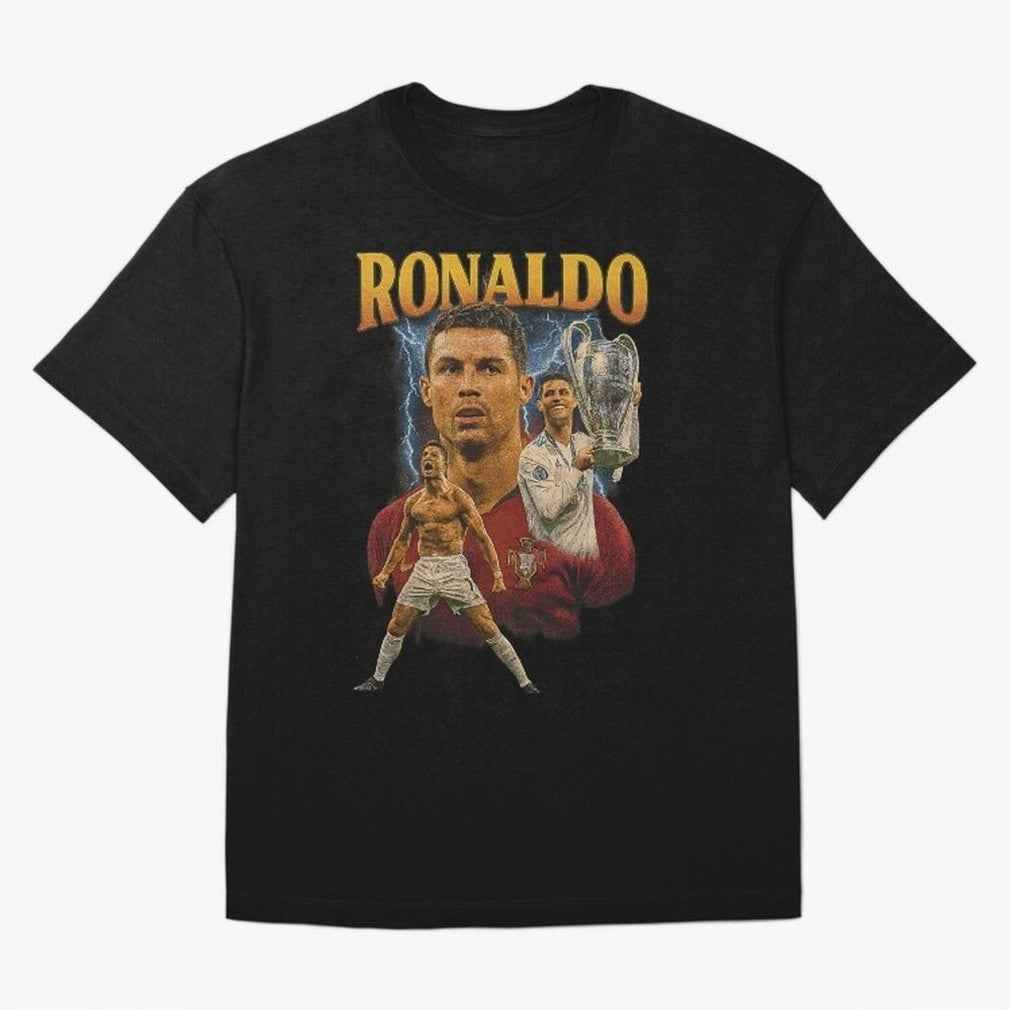 Ronaldo Champion Victory Design For Football Fans Gift For Soccer Supporters Oversized T-Shirt Celebrate the Stars of Global Football Passion for FIFA World Cup 2026 Group Stage, Driven by CR7 and Messi, Germany, Soccer Culture, Superstar Moments,