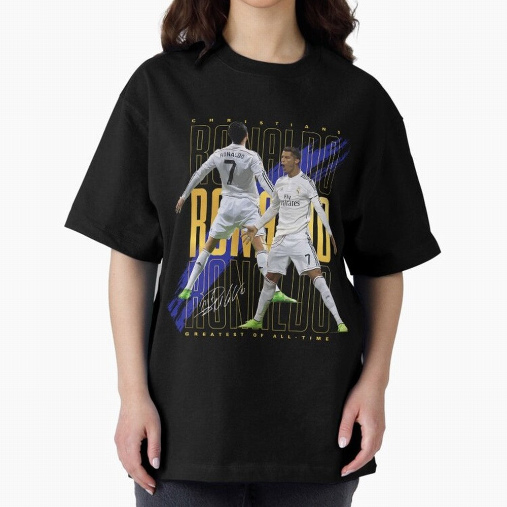 Ronaldo Soccer Legend Design For Football Fans Gift For Sports Enthusiasts Oversized T-Shirt Elevate Match Day Hype around FIFA World Cup 2026 Group Stage, Neymar, Argentina, Soccer Culture, Superstar Moments, National Team Dreams and Competitive