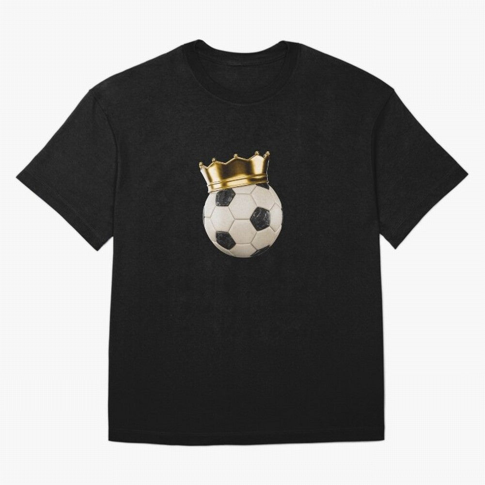 Soccer Ball with Kings Crown, Sticker Illustration Oversized T-Shirt Spotlight Match Day Hype around FIFA World Cup 2026 USA Canada Mexico, Neymar, Haaland and Cristiano Ronaldo, England, France and Netherlands, Fan Favorite Moments, National Team