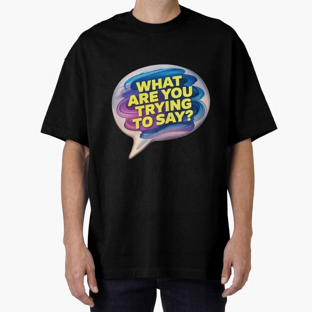 A photograph of a vibrant, oversized speech bubble Oversized T-Shirt Share FIFA World Cup 2026 Spirit, Inspired by Argentina and Brazil, Messi and Cristiano Ronaldo, Goal Celebration Energy, Supporter Heritage, Football Icons and Worldwide