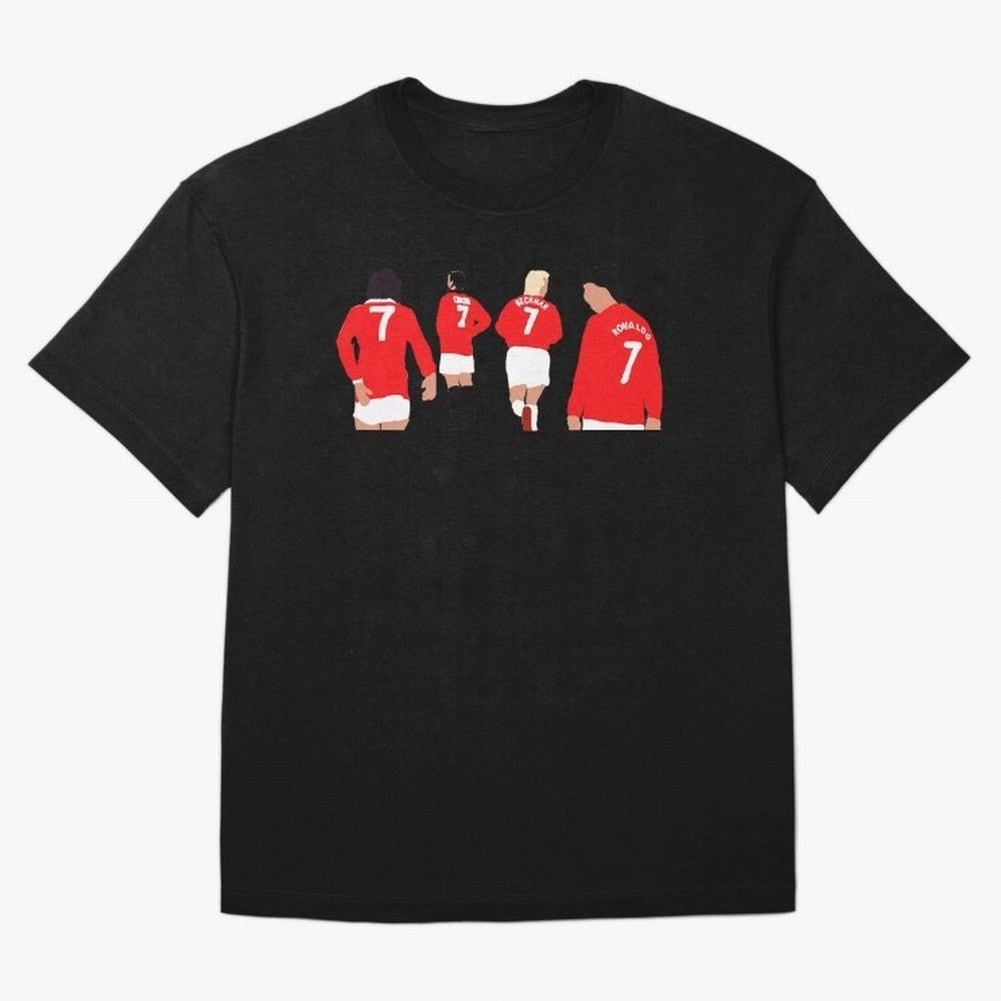 Manchester United Legends Number 7 Best Cantona Beckham Ronaldo Poster Oversized T-Shirt Support Your Favorite Stars during FIFA World Cup 2026 USA Canada Mexico Spirit, Driven by England and Germany, Messi and Cristiano Ronaldo, Retro Football