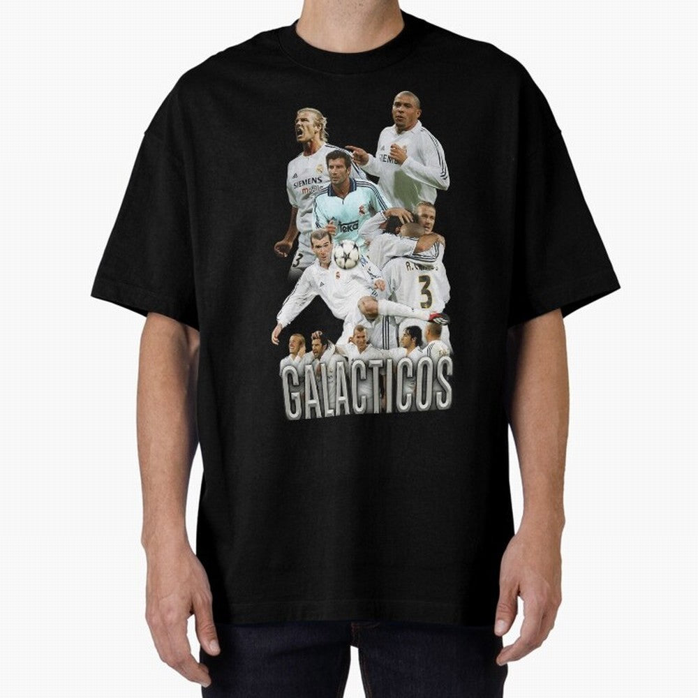 Real Madrid Galacticos Soccer Legends Collage Poster Oversized T-Shirt Celebrate the Next Chapter of FIFA World Cup 2026 Group Stage Highlighting Neymar, Haaland and Cristiano Ronaldo, Brazil Energy, Supporter Pride, Iconic Celebrations, Legendary