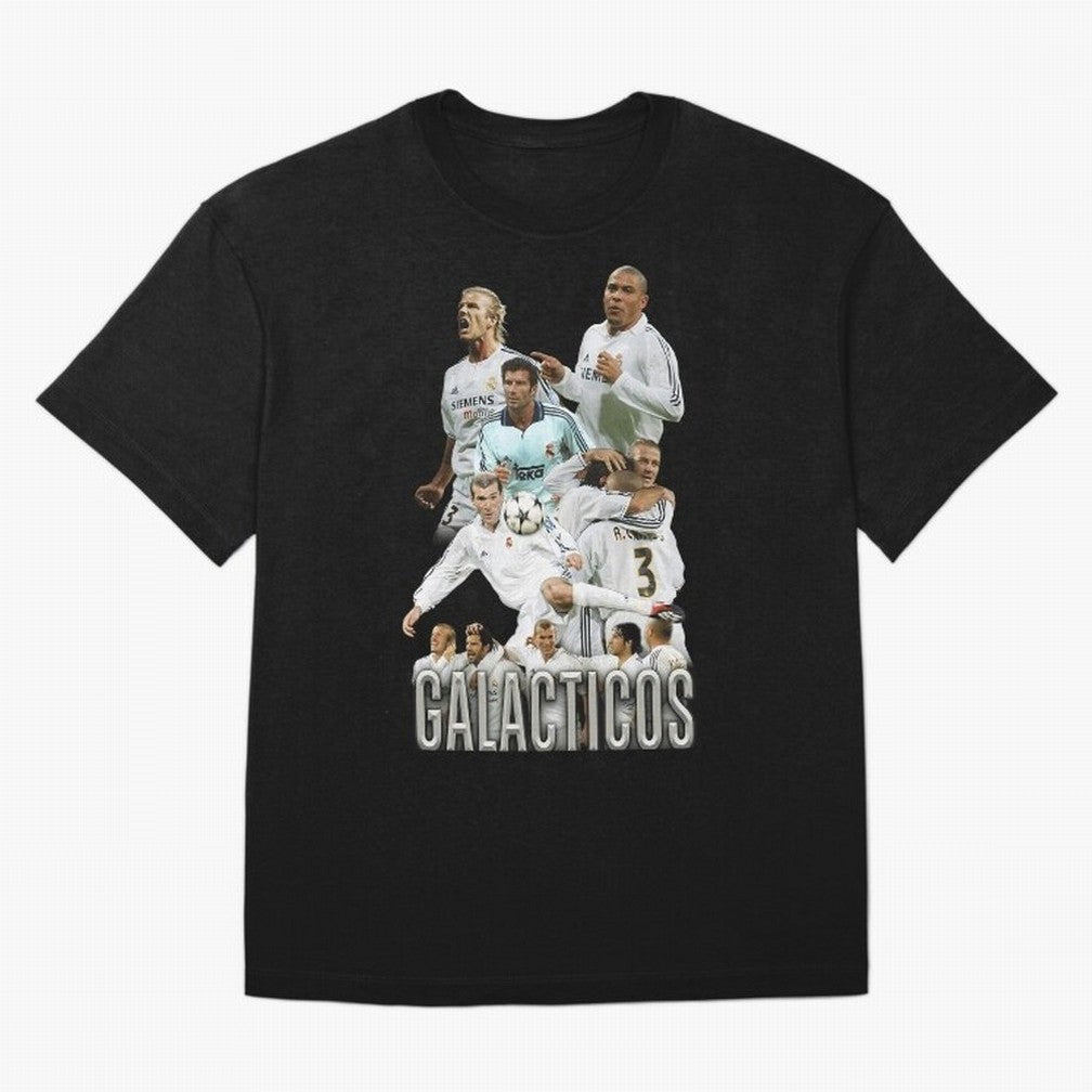 Real Madrid Galacticos Soccer Legends Collage Poster Oversized T-Shirt Celebrate the Next Chapter of FIFA World Cup 2026 Group Stage Highlighting Neymar, Haaland and Cristiano Ronaldo, Brazil Energy, Supporter Pride, Iconic Celebrations, Legendary