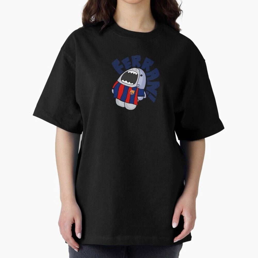 Ferran shark sticker Oversized T-Shirt Celebrate Fan Favorites in the FIFA World Cup 2026 Journey through Mbappe and Neymar Highlights, Argentina, France and Brazil Pride, Stadium Memories, Football Loyalty, International Chants and Championship