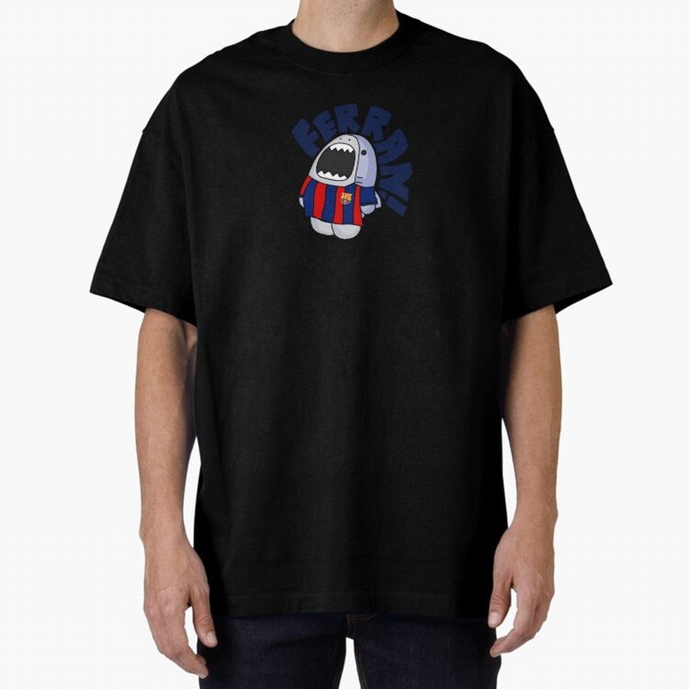 Ferran shark sticker Oversized T-Shirt Celebrate Fan Favorites in the FIFA World Cup 2026 Journey through Mbappe and Neymar Highlights, Argentina, France and Brazil Pride, Stadium Memories, Football Loyalty, International Chants and Championship