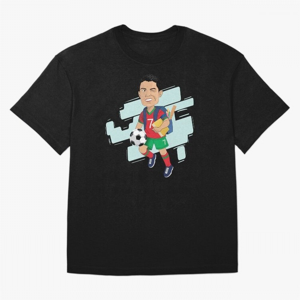 BACK TO SCHOOL - CARICATURE - CHRISTIANO - RONALDO Oversized T-Shirt Bring Match Day Fire to FIFA World Cup 2026 Spirit, Inspired by England, Haaland, Football Festival Excitement, Trophy Ambitions, Country Rivalries and Star Player Buzz; Ideal for