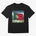 Portugal Flag 3D Football Design ¨C Supporters Portugal Oversized T-Shirt Enjoy the Biggest Football Party of the FIFA World Cup 2026 Journey through CR7 and Messi Highlights, England Pride, Retro Football Energy, Iconic Rivalries, Trophy Chase