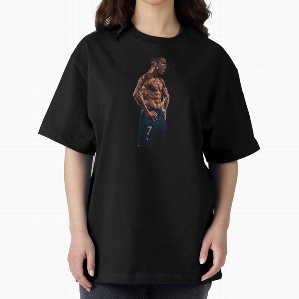 Christiano Ronaldo CR7 Oversized T-Shirt Honor Football Greatness during FIFA World Cup 2026 Group Stage for Fans of Messi, CR7 and Mbappe and Portugal, Bringing Vintage Soccer Flavor, Modern Football Stars, National Flags and Final Night Emotion;