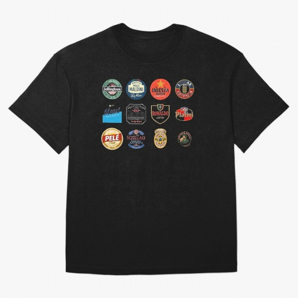 Legendary Lager Lineup ¨C Football Icons as Beer Labels (Sticker Set / Poster) Oversized T-Shirt Join the Global Buzz around Match Day Hype around FIFA World Cup 2026 Group Stage, Mbappe, Spain, Sports Nostalgia, International Competition, Famous