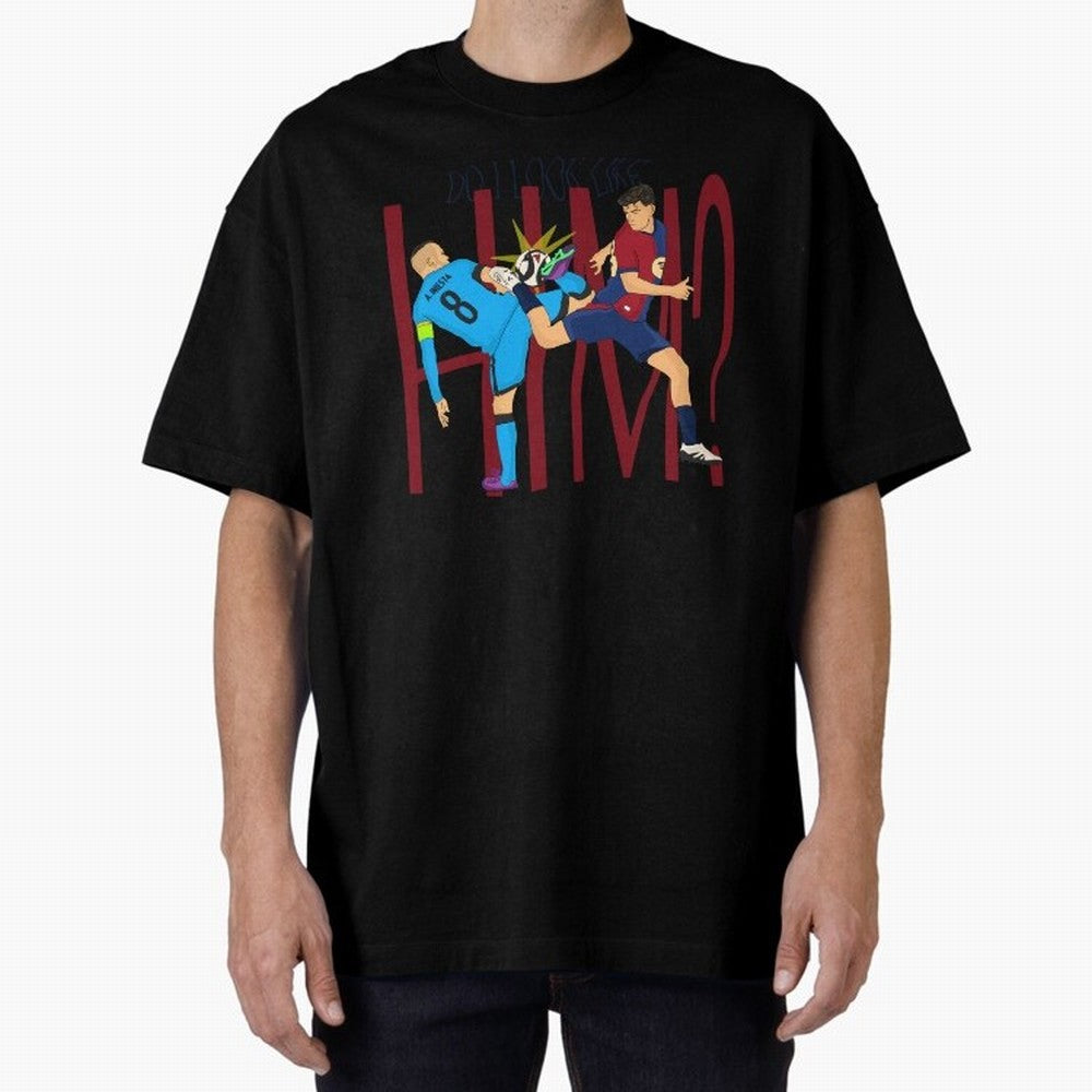 Iniesta and pedri the past and present Oversized T-Shirt Bring Trophy Dreams to Match Day Hype around FIFA World Cup 2026 USA Canada Mexico, Messi, England, Supporter Pride, Iconic Celebrations, Legendary Names and Global Match Day Energy; Perfect
