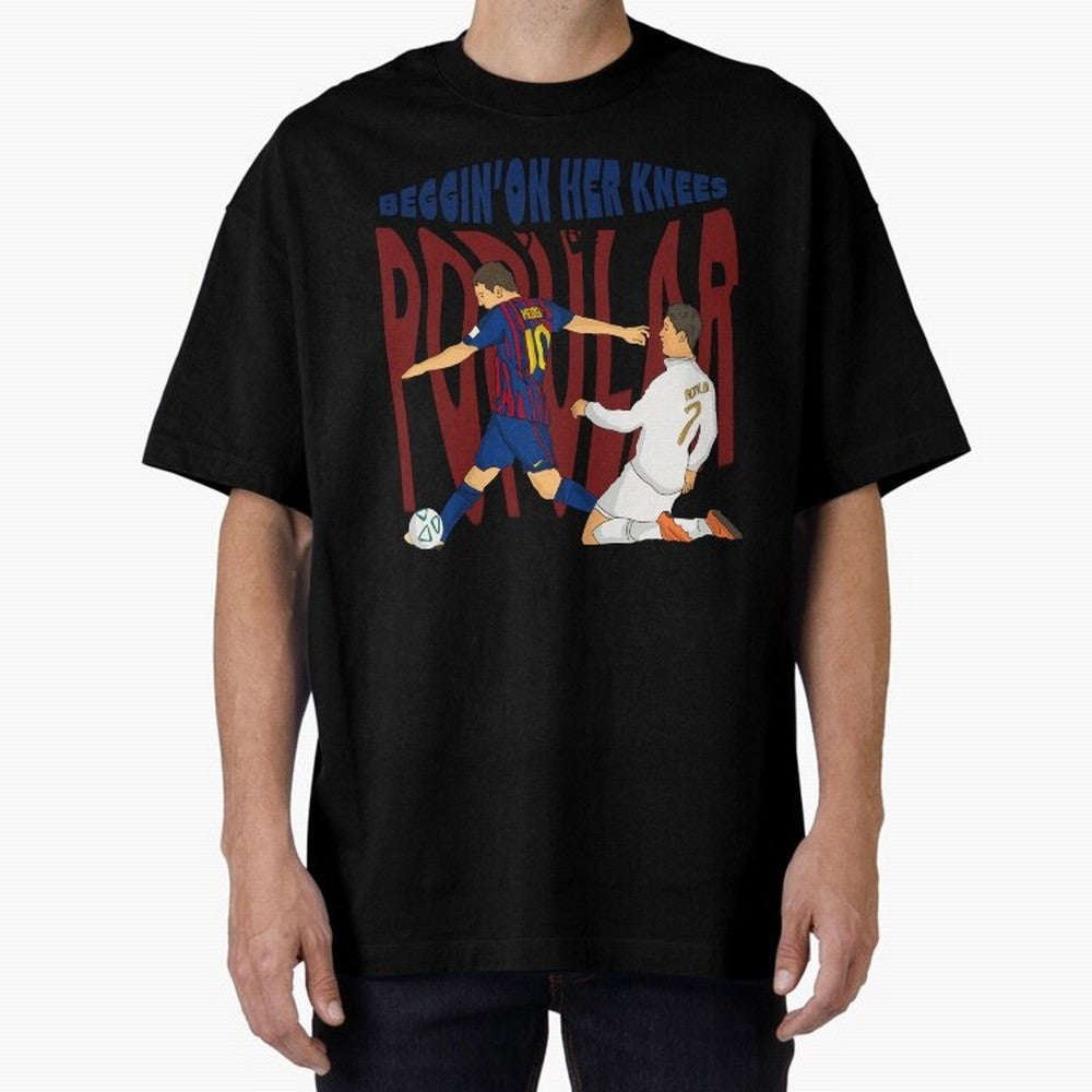 Messi and Ronaldo elclassico moment Oversized T-Shirt Show Support during Global Football Passion for FIFA World Cup 2026, Driven by Cristiano Ronaldo, Argentina and Brazil, Championship Spirit, Famous Goals, Roaring Crowds and International