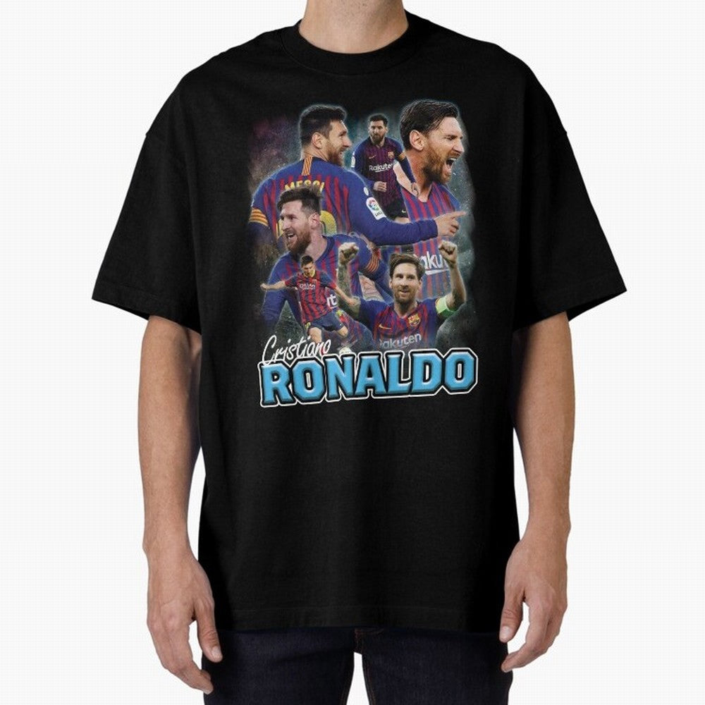 Ronaldo / Messi Pardoy Shirt Oversized T-Shirt Bring World Football Passion into Global Football Passion for FIFA World Cup 2026 Group Stage, Capturing Haaland and Mbappe, Argentina and Brazil, Football Festival Excitement, Trophy Ambitions,