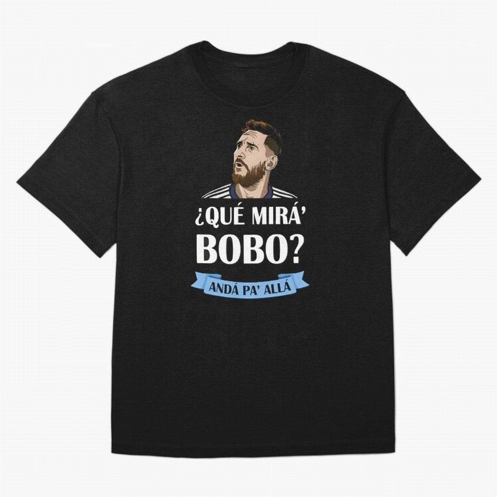 Lionel messi Que mira bobo Oversized T-Shirt Show Your Love for FIFA World Cup 2026 Spirit, Highlighting Spain, CR7 and Messi, Vintage Soccer Flavor, Modern Football Stars, National Flags and Final Night Emotion; Perfect for People Who Love