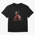 King of Manchester Eric Cantona Oversized T-Shirt Bring Legendary Rivalry Energy to Global Football Passion for FIFA World Cup 2026 USA Canada Mexico, Celebrating CR7 and Messi, Spain, Sports Nostalgia, International Competition, Famous Players and