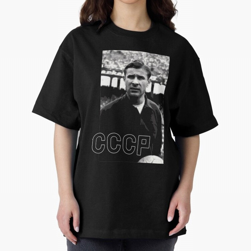 Lev Yashin Football Legends1 Oversized T-Shirt Join Global Football Passion for FIFA World Cup 2026, Capturing Neymar, Argentina, Vintage Soccer Flavor, Modern Football Stars, National Flags and Final Night Emotion; Ideal for Passionate Fans Who