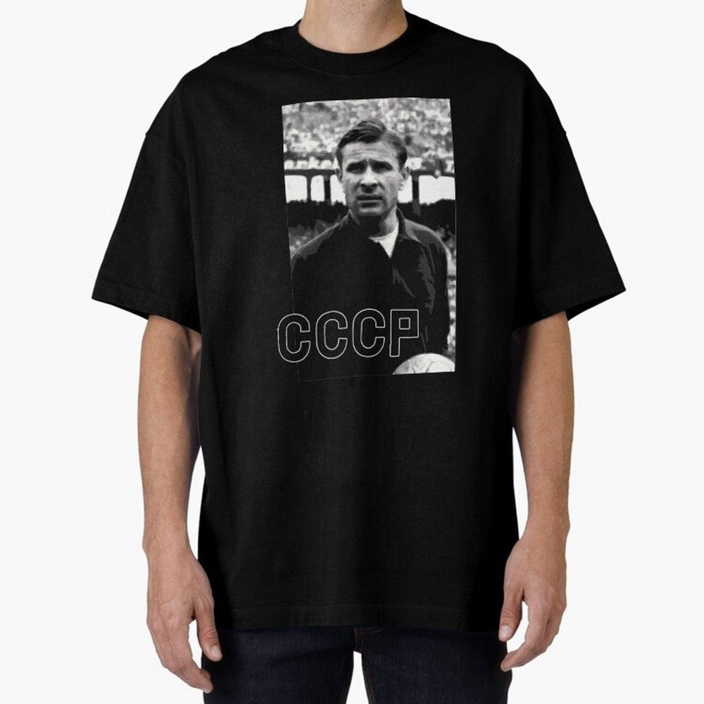 Lev Yashin Football Legends1 Oversized T-Shirt Join Global Football Passion for FIFA World Cup 2026, Capturing Neymar, Argentina, Vintage Soccer Flavor, Modern Football Stars, National Flags and Final Night Emotion; Ideal for Passionate Fans Who