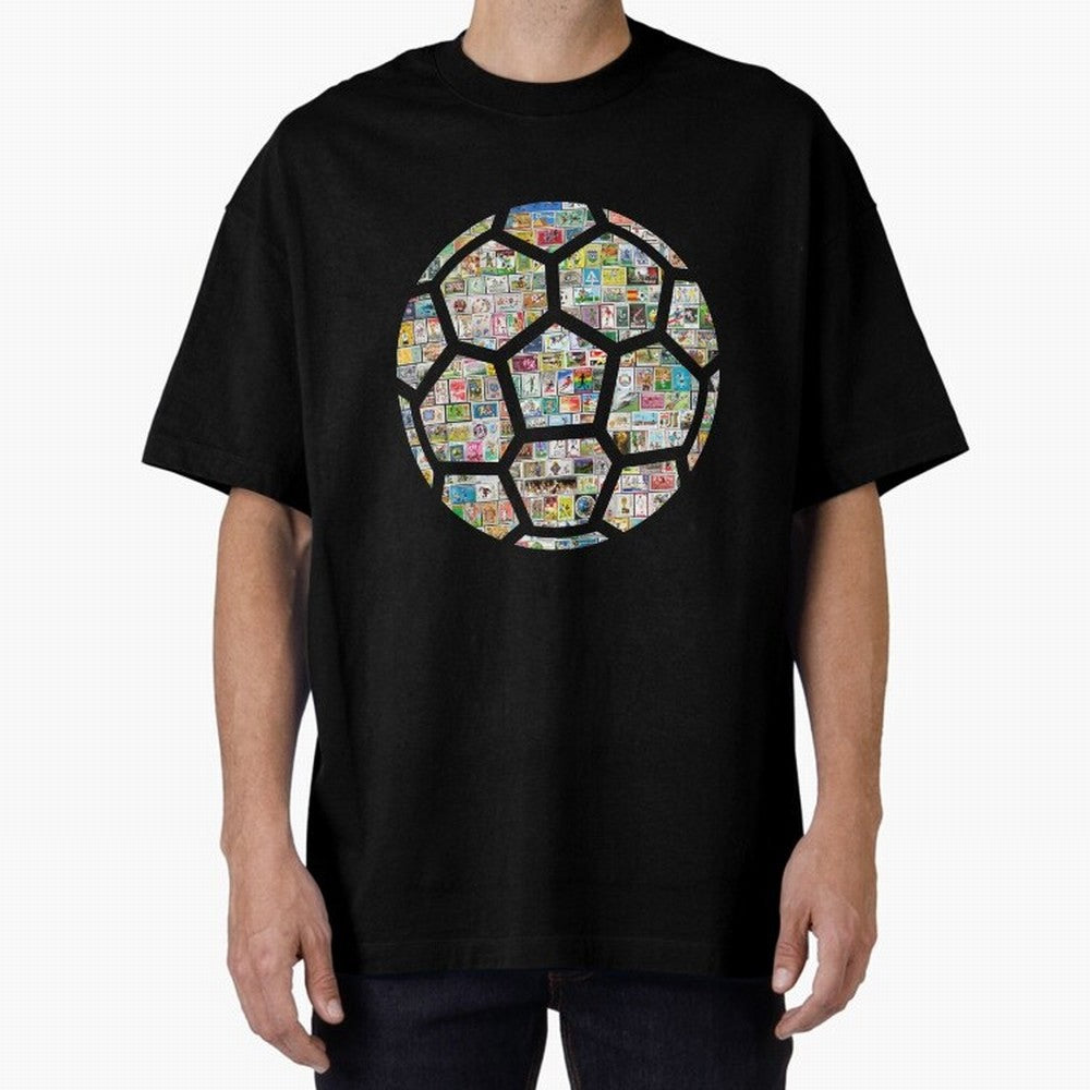 Philately Soccer Ball Oversized T-Shirt Celebrate the Biggest Stage of Global Football Passion for FIFA World Cup 2026 Group Stage, Centered on CR7 and Messi, Portugal, Soccer Culture, Superstar Moments, National Team Dreams and Competitive Fire;