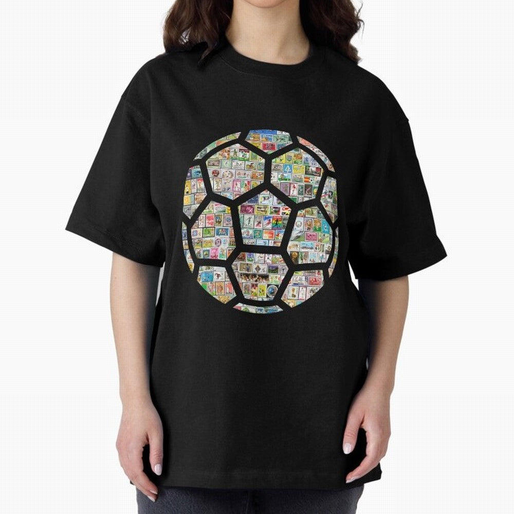 Philately Soccer Ball Oversized T-Shirt Celebrate the Biggest Stage of Global Football Passion for FIFA World Cup 2026 Group Stage, Centered on CR7 and Messi, Portugal, Soccer Culture, Superstar Moments, National Team Dreams and Competitive Fire;