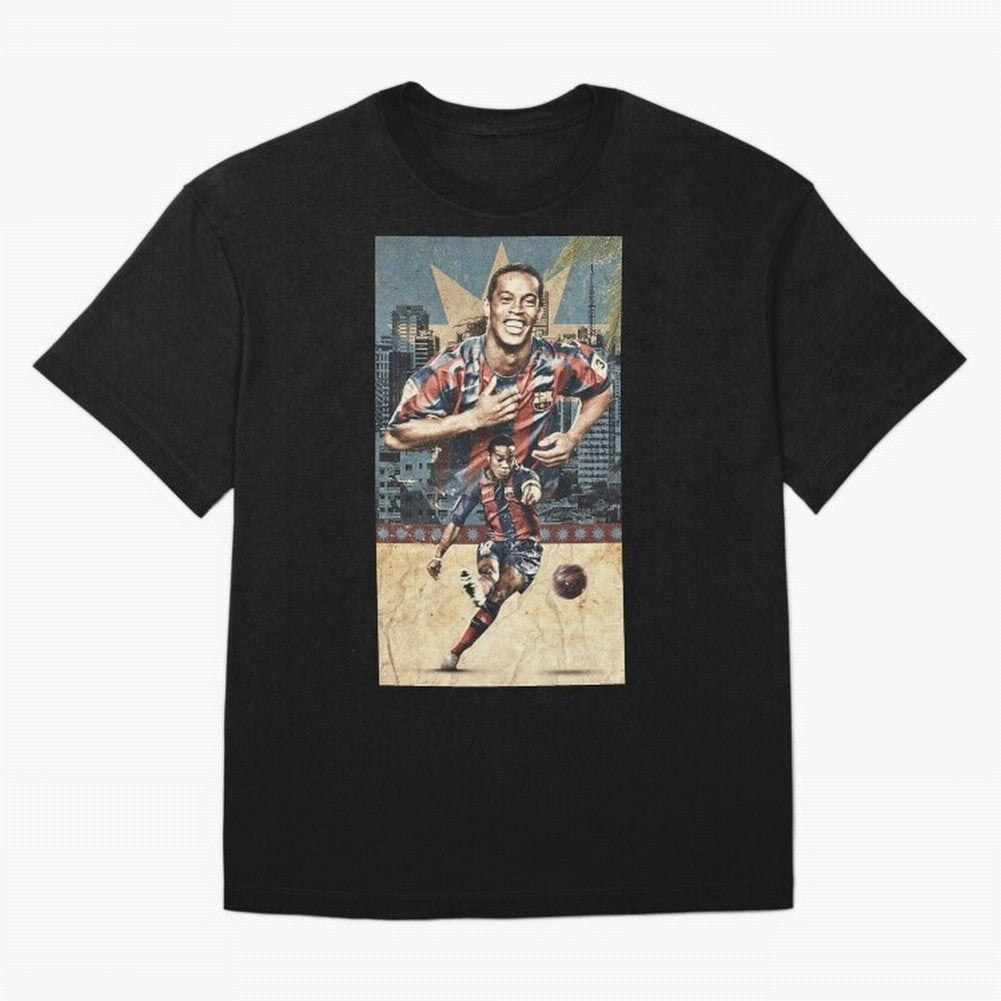 Ronaldinho Design Oversized T-Shirt Celebrate Football Heritage in the FIFA World Cup 2026 Journey through Cristiano Ronaldo Highlights, Argentina, France and Brazil Pride, Worldwide Fan Energy, Dramatic Goals, Stadium Lights and Championship