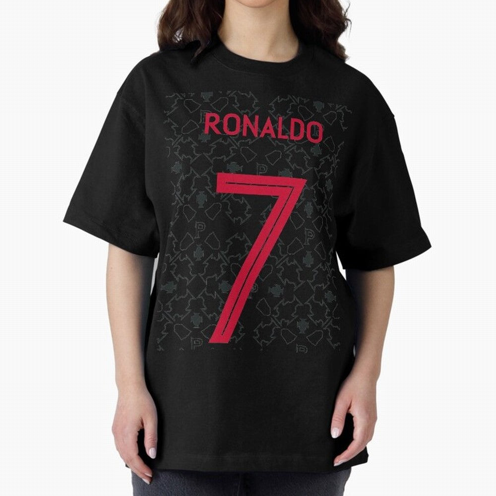 Christiano Ronaldo Portugal Away Jersey 2020 Oversized T-Shirt Showcase FIFA World Cup 2026 Spirit, Built around Argentina and Brazil, Mbappe and Neymar, Championship Spirit, Famous Goals, Roaring Crowds and International Football Unity; Built for