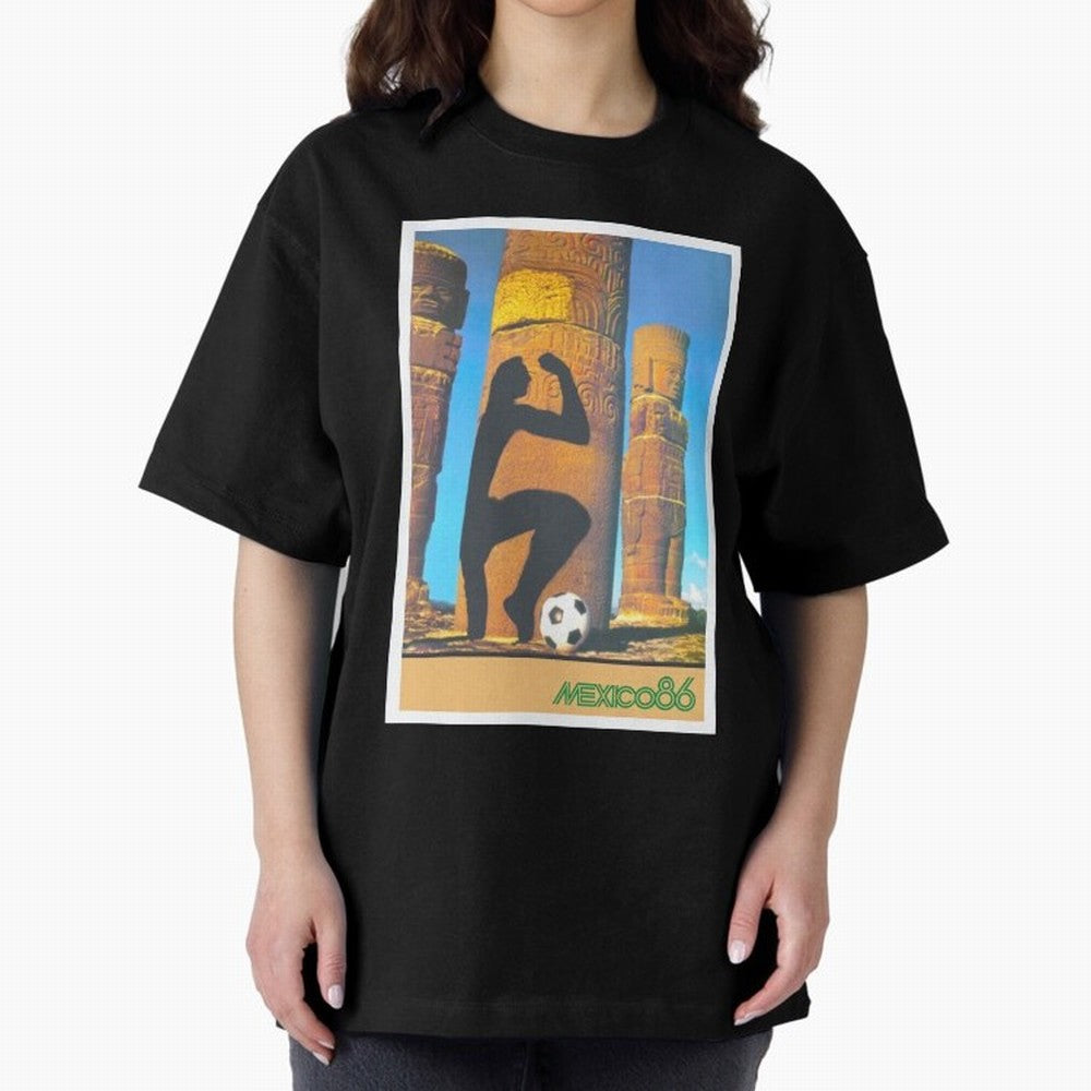 Mexico 86 Oversized T-Shirt Show Match Day Excitement for Match Day Hype around FIFA World Cup 2026 USA Canada Mexico, Messi, CR7 and Mbappe, Netherlands, Fan Favorite Moments, National Team Passion, Big Match Drama and Soccer History; Created for