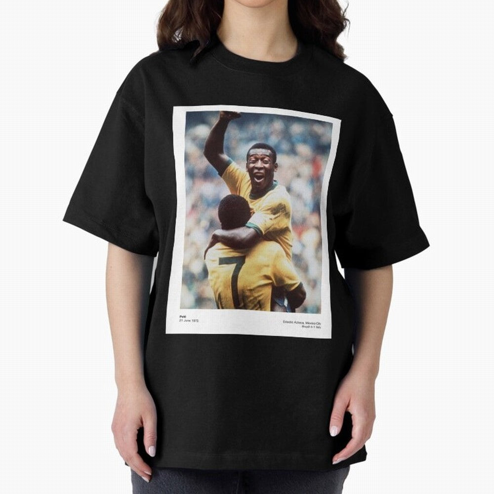 Pele Oversized T-Shirt Carry National Pride through FIFA World Cup 2026 Spirit, Driven by Portugal, Haaland, Football Festival Excitement, Trophy Ambitions, Country Rivalries and Star Player Buzz; Made for Collectors Who Enjoy Iconic Players,