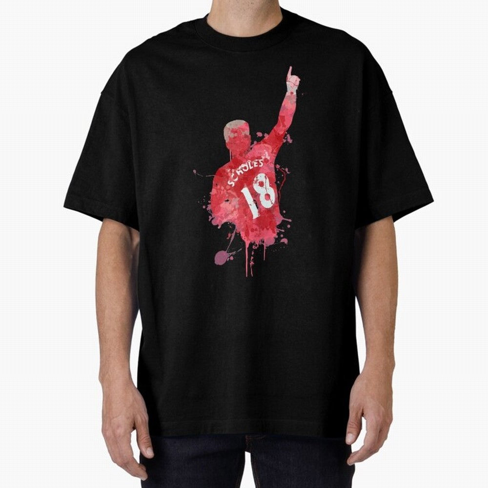 Paul Scholes Manchester United Legend Art Oversized T-Shirt Experience Match Day Hype around FIFA World Cup 2026 Group Stage, Haaland and Mbappe, England and Germany, Stadium Memories, Football Loyalty, International Chants and Championship