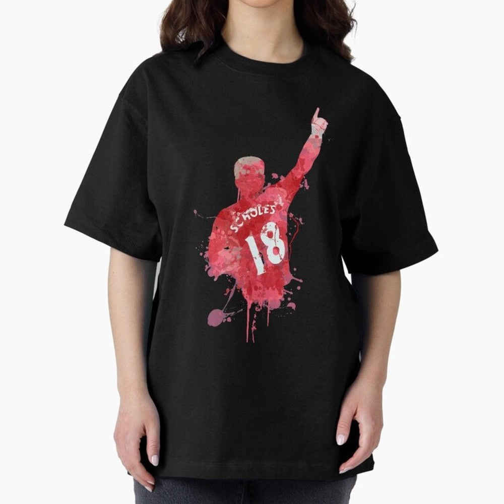 Paul Scholes Manchester United Legend Art Oversized T-Shirt Experience Match Day Hype around FIFA World Cup 2026 Group Stage, Haaland and Mbappe, England and Germany, Stadium Memories, Football Loyalty, International Chants and Championship