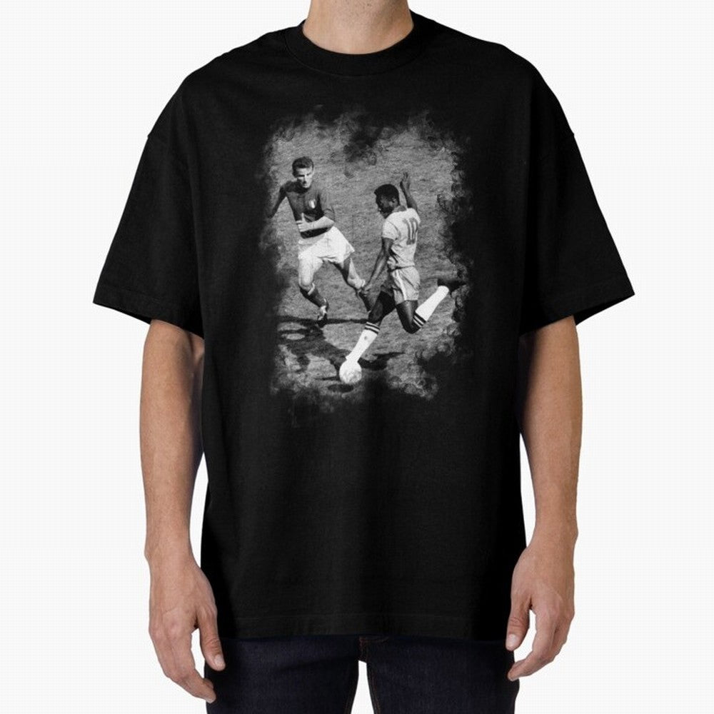 Pele Oversized T-Shirt Fuel Your Fan Pride for Global Football Passion for FIFA World Cup 2026, Featuring Messi and Cristiano Ronaldo, France, Football History, Final Match Energy, Crowd Noise and Once in a Lifetime Moments; Built for Supporters