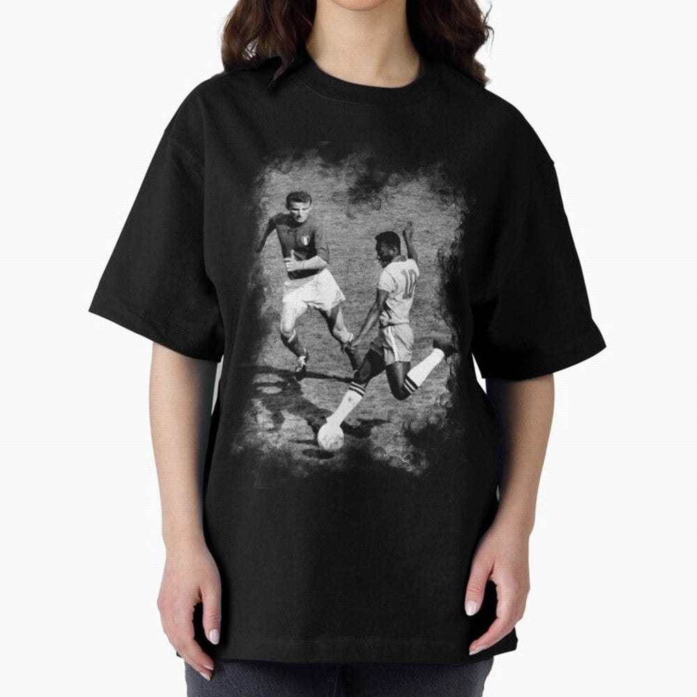 Pele Oversized T-Shirt Fuel Your Fan Pride for Global Football Passion for FIFA World Cup 2026, Featuring Messi and Cristiano Ronaldo, France, Football History, Final Match Energy, Crowd Noise and Once in a Lifetime Moments; Built for Supporters