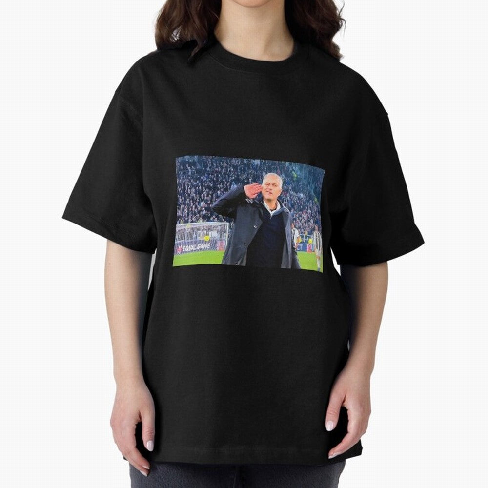 Mourinho VS Juventus Oversized T-Shirt Remember Iconic Moments from Global Football Passion for FIFA World Cup 2026 Group Stage, Centered on CR7 and Messi, France and Portugal, Sports Nostalgia, International Competition, Famous Players and