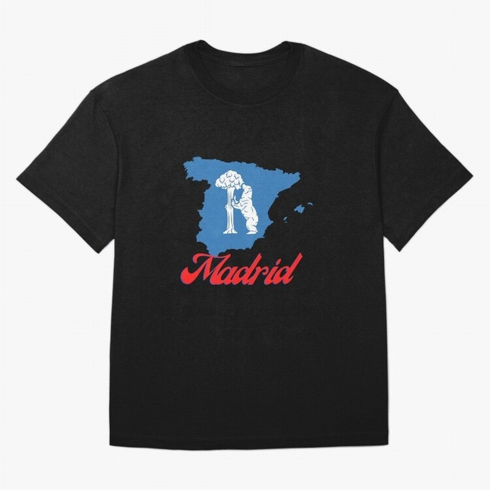 Madrid Bear Strawberry Tree Oversized T-Shirt Represent the FIFA World Cup 2026 Group Stage Journey through Messi, Neymar and Mbappe Highlights, Spain and Netherlands Pride, Worldwide Fan Energy, Dramatic Goals, Stadium Lights and Championship