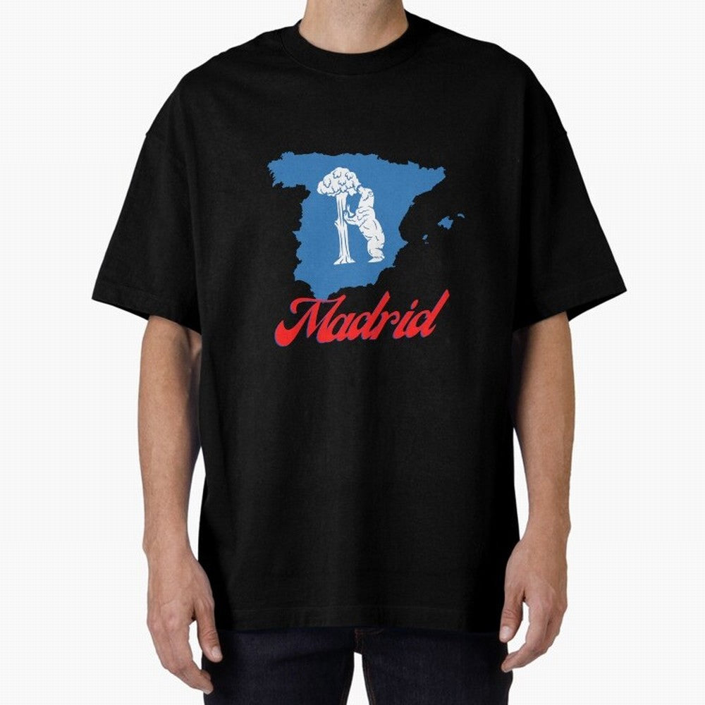 Madrid Bear Strawberry Tree Oversized T-Shirt Represent the FIFA World Cup 2026 Group Stage Journey through Messi, Neymar and Mbappe Highlights, Spain and Netherlands Pride, Worldwide Fan Energy, Dramatic Goals, Stadium Lights and Championship