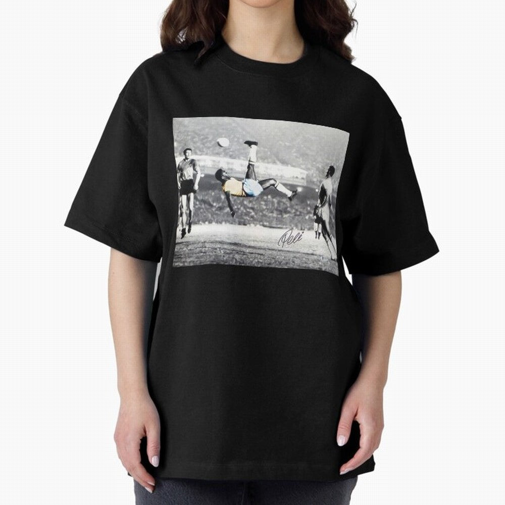 Classic Pele Bicycle Kick Legend1 Oversized T-Shirt Bring International Match Energy to FIFA World Cup 2026 for Fans of Mbappe and Spain, Bringing Stadium Chants, National Pride, Trophy Dreams and Unforgettable Football Memories; Great for Watch