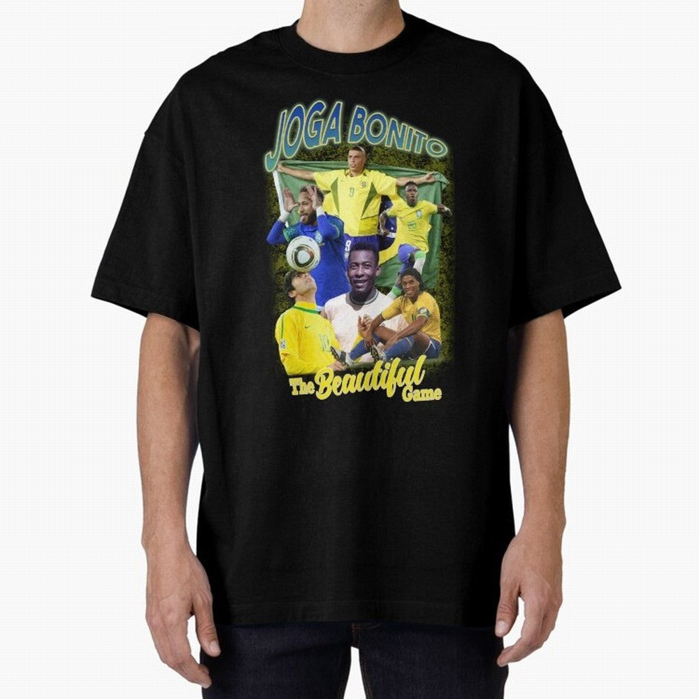 Joga Bonito Brazil Oversized T-Shirt Bring Bold Fan Energy to FIFA World Cup 2026 Group Stage for Fans of Neymar, Haaland and Cristiano Ronaldo and Spain and Netherlands, Bringing Goal Celebration Energy, Supporter Heritage, Football Icons and