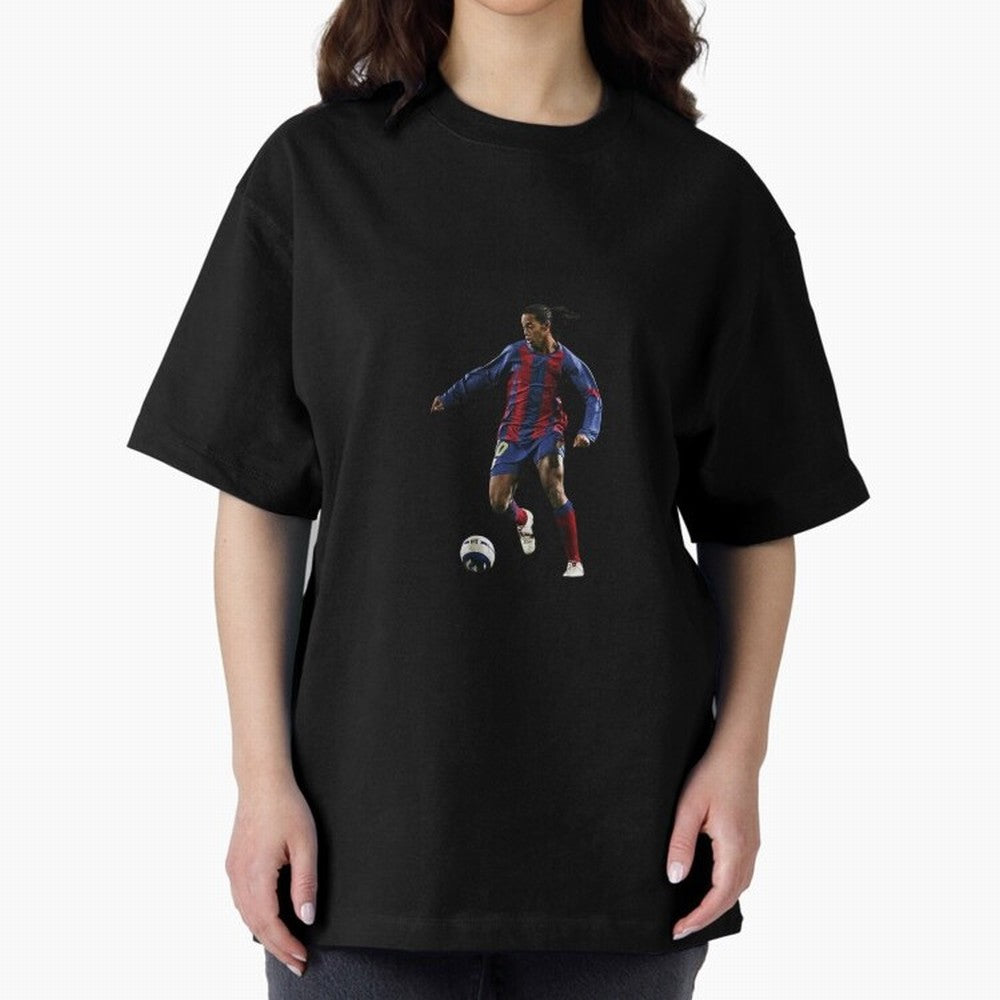 Ronaldinho Gaucho Oversized T-Shirt Carry Match Day Hype around FIFA World Cup 2026, Cristiano Ronaldo, Haaland and CR7, Portugal, Sports Nostalgia, International Competition, Famous Players and Unforgettable Victories; Ideal for Fans Who Follow
