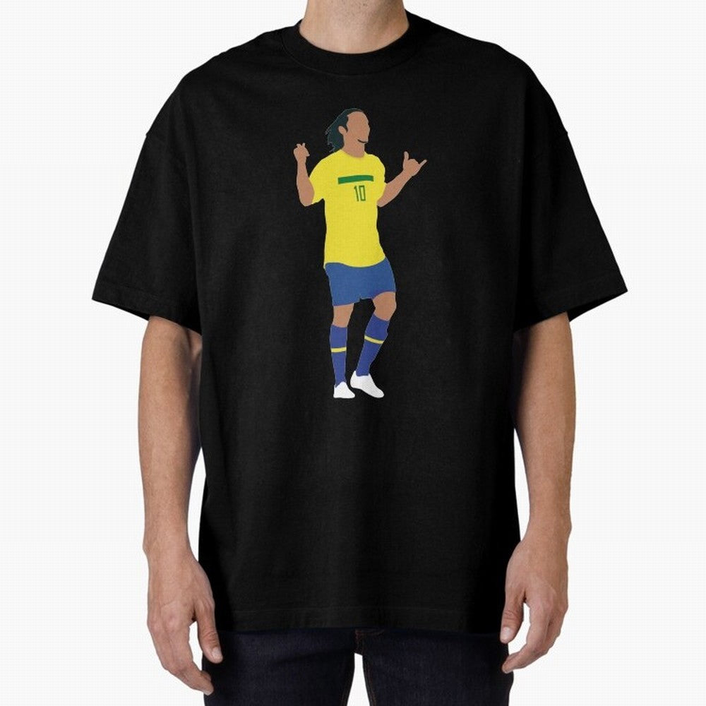 Ronaldinho. Brazil Football. Oversized T-Shirt Keep the Match Day Mood of FIFA World Cup 2026 USA Canada Mexico Spirit, Made for France, Mbappe and Neymar, Football Passion, Legendary Performances, Festival Vibes and Supporter Community; Perfect