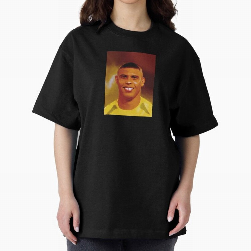 Ronaldo Nazario Digital Painting Oversized T-Shirt Celebrate Football Dreams Across FIFA World Cup 2026 Group Stage for Fans of Messi, Neymar and Mbappe and Spain and Netherlands, Bringing Sports Nostalgia, International Competition, Famous Players