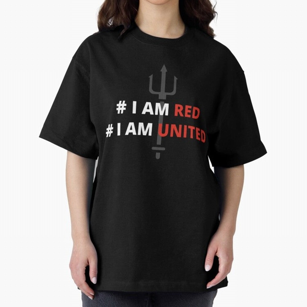 I am red, I am United Oversized T-Shirt Remember Iconic Moments from the FIFA World Cup 2026 Group Stage Journey through Cristiano Ronaldo, Haaland and CR7 Highlights, Brazil Pride, Classic Soccer Heritage, Championship Pressure, Fan Loyalty and