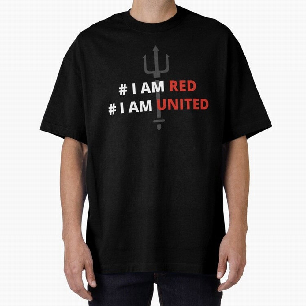 I am red, I am United Oversized T-Shirt Remember Iconic Moments from the FIFA World Cup 2026 Group Stage Journey through Cristiano Ronaldo, Haaland and CR7 Highlights, Brazil Pride, Classic Soccer Heritage, Championship Pressure, Fan Loyalty and