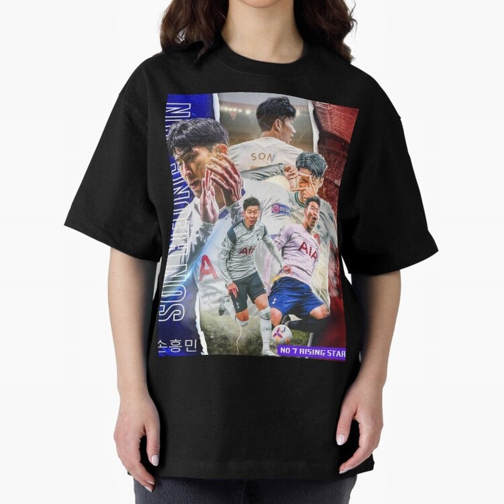 THE 7 STAR SON HEUNG MIN SPECIAL ON REDBUBBLE Oversized T-Shirt Feel the Trophy Chase of the FIFA World Cup 2026 USA Canada Mexico Journey through Cristiano Ronaldo Highlights, England, France and Netherlands Pride, Match Day Excitement, Supporter