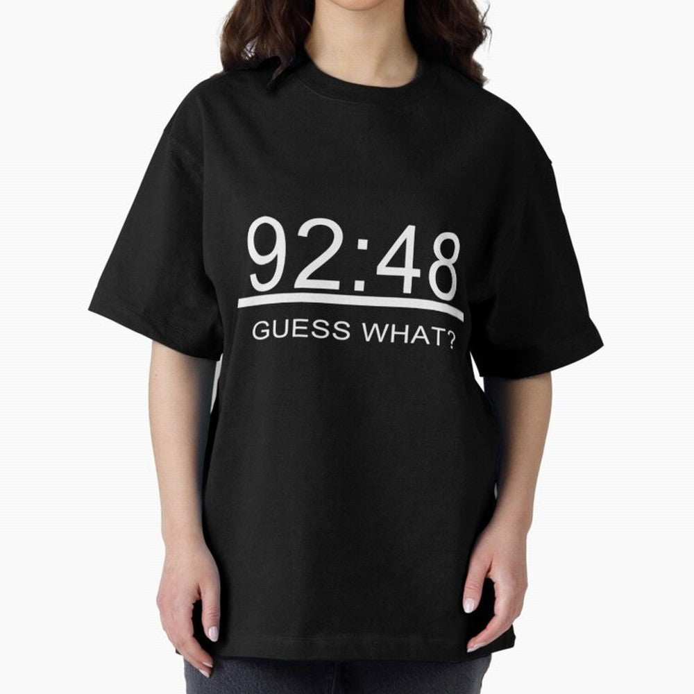 92:48 Guess what? Oversized T-Shirt Spotlight FIFA World Cup 2026 Group Stage Spirit, Highlighting Argentina, Messi and Cristiano Ronaldo, Classic Soccer Heritage, Championship Pressure, Fan Loyalty and International Pride; Made for Collectors Who